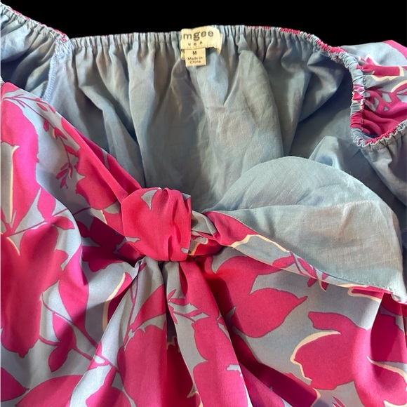 UMGEE women Size M PUP shoulder Off blouse pink and Blue color - Picture 14 of 16